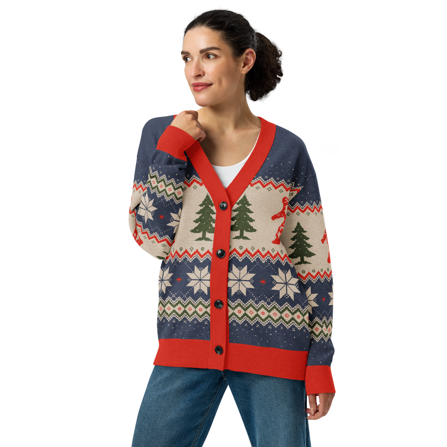 Christmas Bigfoot - Knitted cardigan