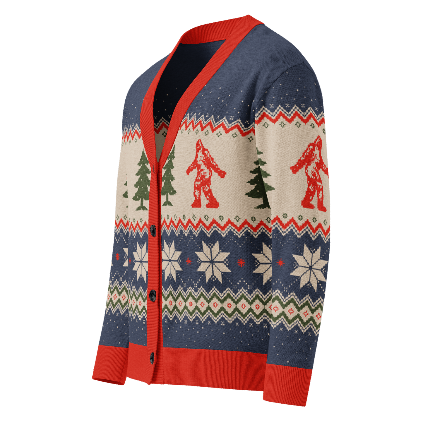 Christmas Bigfoot - Knitted cardigan
