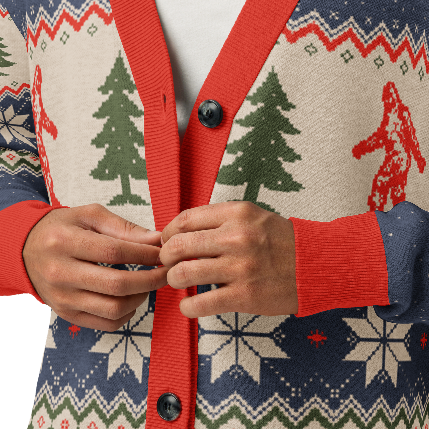 Christmas Bigfoot - Knitted cardigan