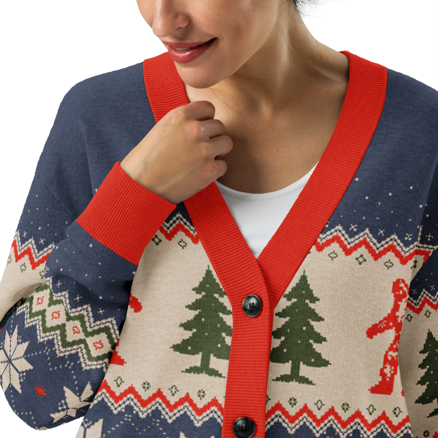 Christmas Bigfoot - Knitted cardigan