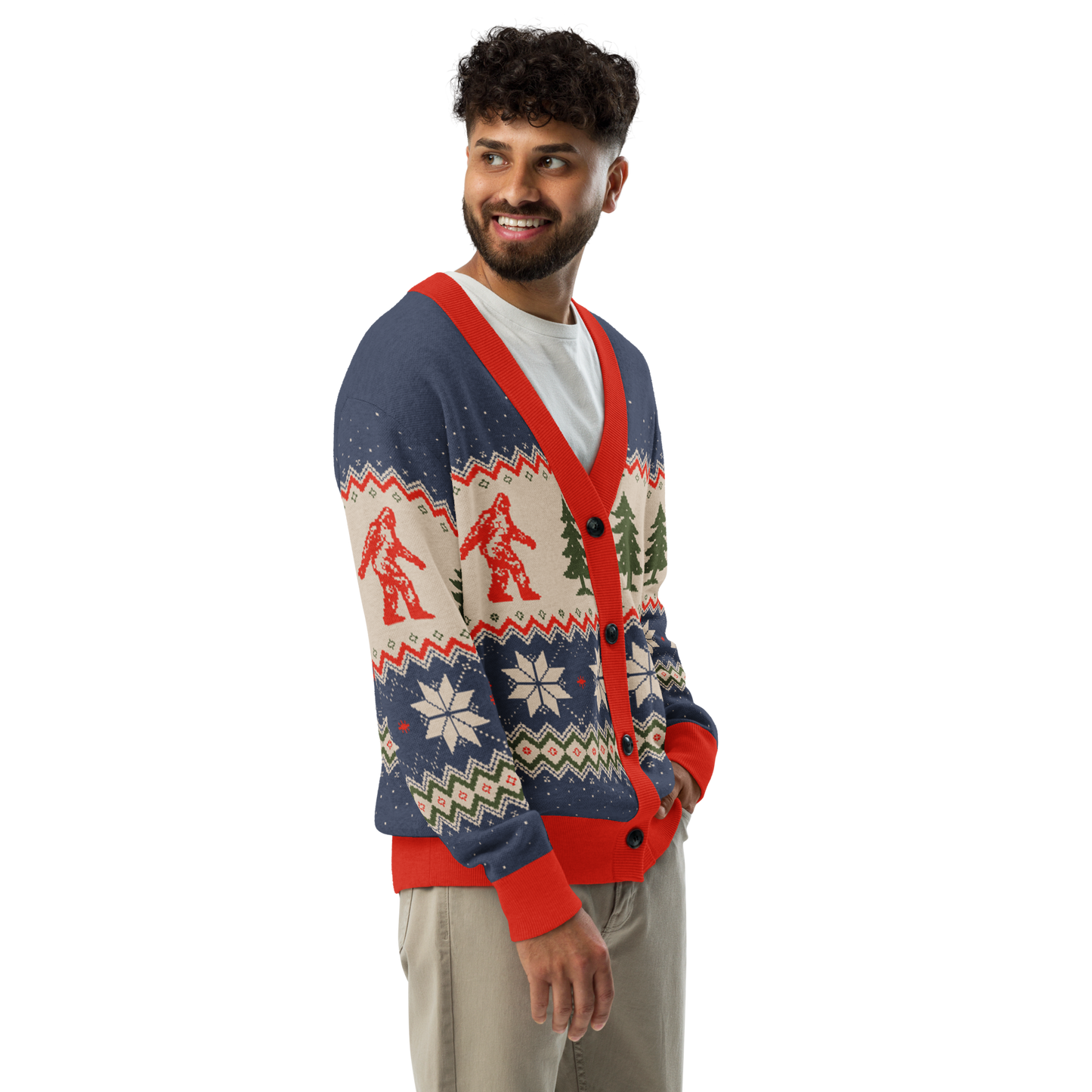 Christmas Bigfoot - Knitted cardigan