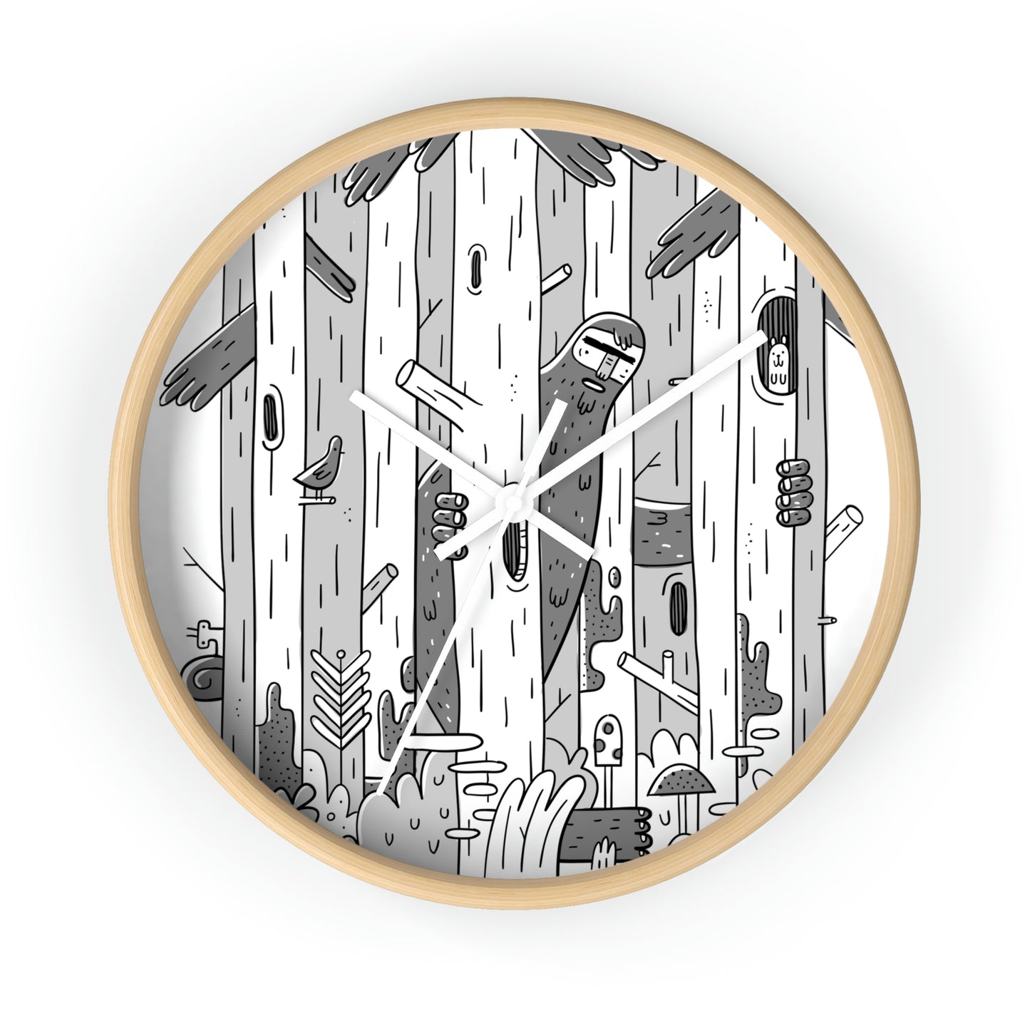 Woodsy Bigfoot in the Forest - Wall Clock