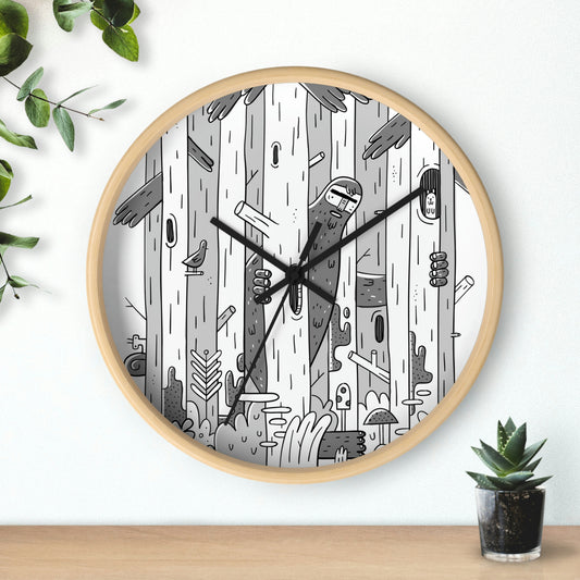 Woodsy Bigfoot in the Forest - Wall Clock