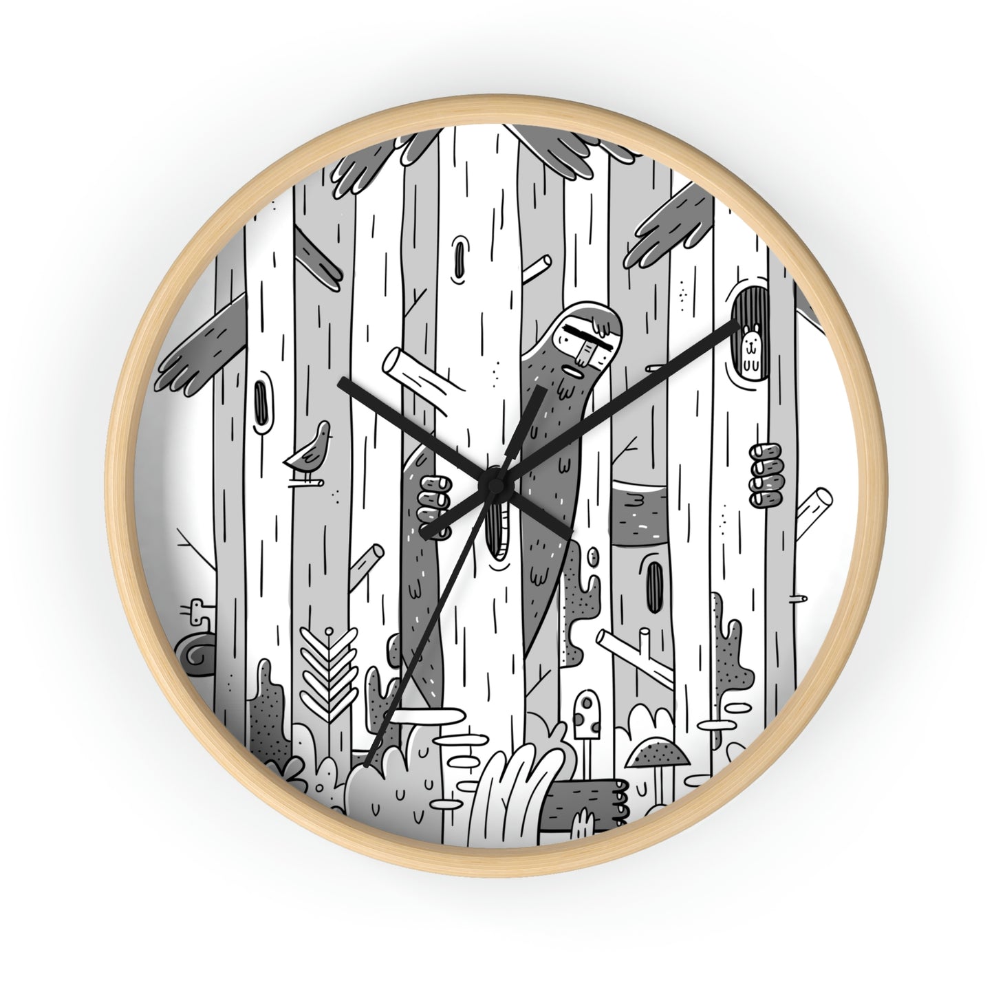 Woodsy Bigfoot in the Forest - Wall Clock