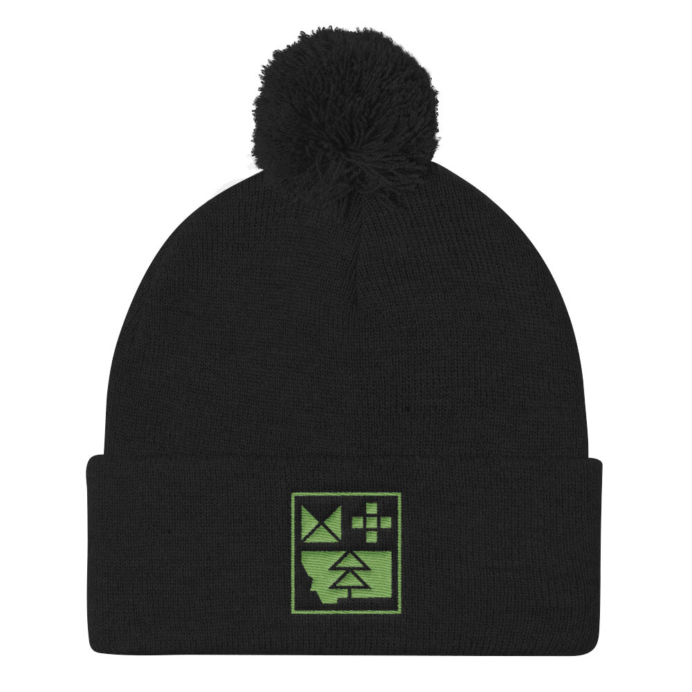 Montana Geo Trim - Pom Pom Knit Cap