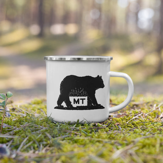 Montana Bear - Enamel Camp Mug