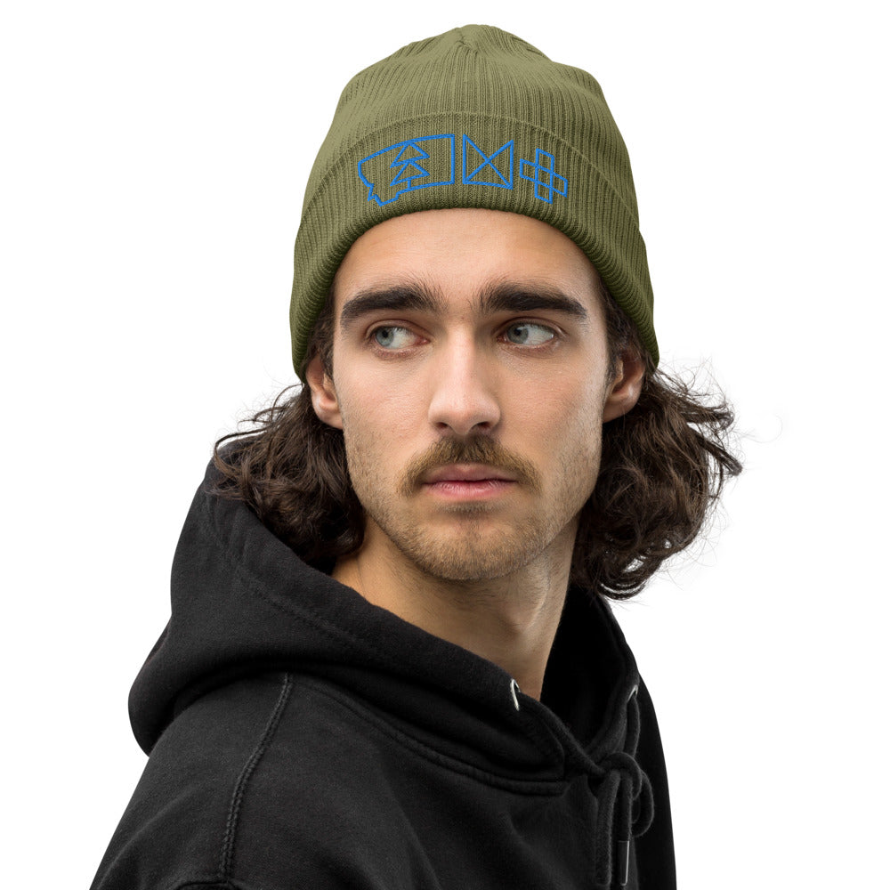 Montana Geo - Organic ribbed beanie